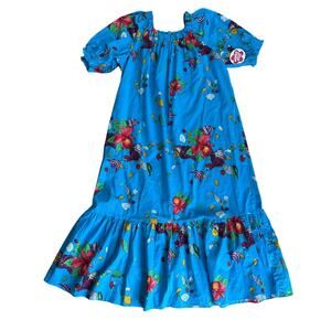 NWT Hilo Hattie Vintage Hawaiian Muumuu Dress Blue Floral Print Deadstock 3X